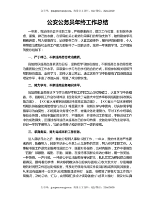 公安公务员年终工作总结.docx