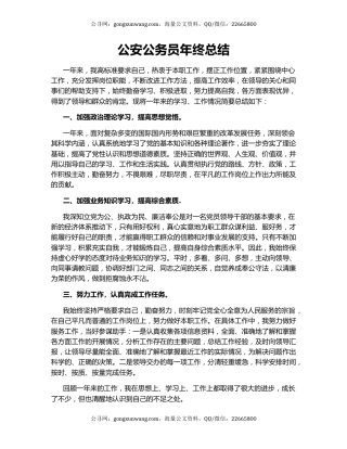 公安公务员年终总结.docx