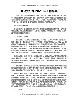 区公安分局2021年工作总结.docx