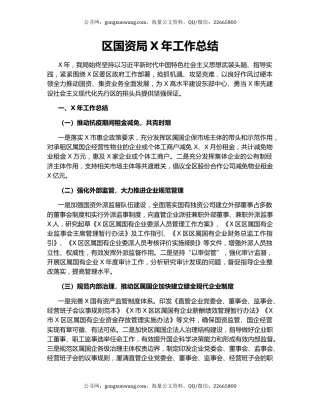 区国资局X年工作总结.docx