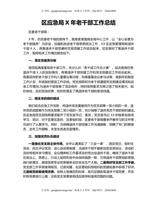 区应急局X年老干部工作总结.docx