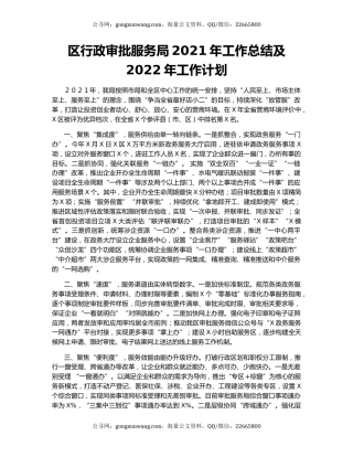 区行政审批服务局2021年工作总结及2022年工作计划.docx