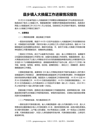 县乡镇人大换届工作进展情况报告.docx