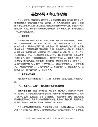 县教体局X年工作总结.docx