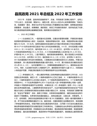 县民政局2021年总结及2022年工作安排.docx