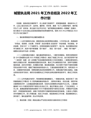 城管执法局2021年工作总结及2022年工作计划.docx