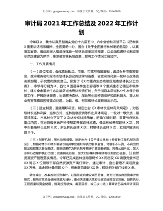 审计局2021年工作总结及2022年工作计划.docx
