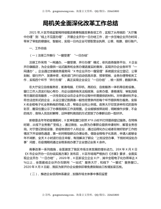 局机关全面深化改革工作总结.docx