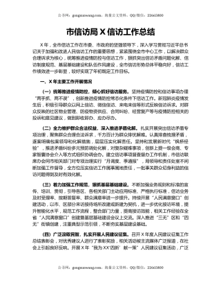 市信访局X信访工作总结.docx