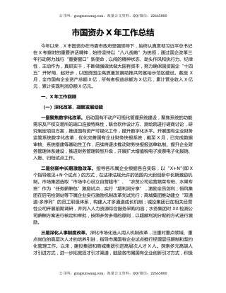 市国资办X年工作总结.docx