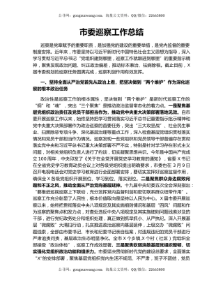 市委巡察工作总结.docx