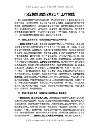 市应急管理局2021年工作总结.docx