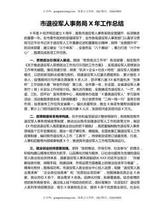 市退役军人事务局X年工作总结.docx