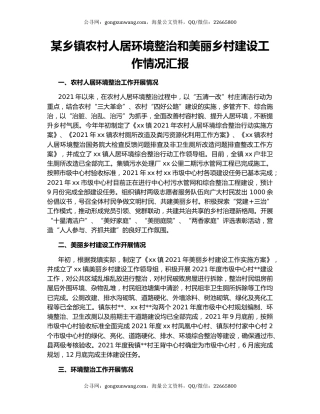 某乡镇农村人居环境整治和美丽乡村建设工作情况汇报.docx