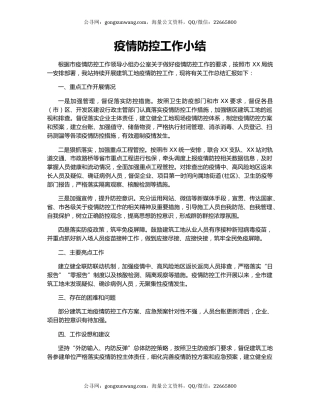 疫情防控工作小结.docx