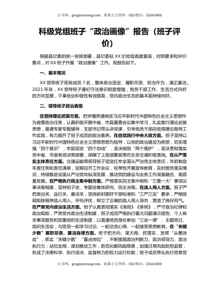 科级党组班子“政治画像”报告（班子评价）.docx