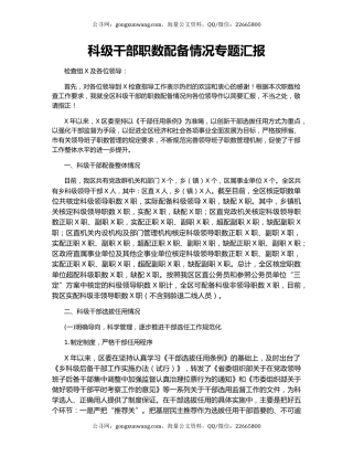 科级干部职数配备情况专题汇报.docx