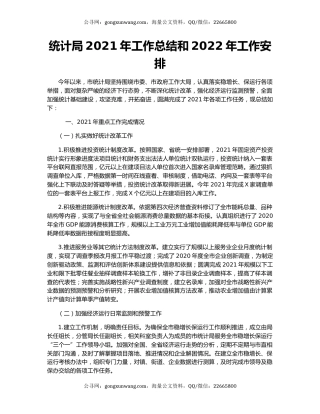 统计局2021年工作总结和2022年工作安排.docx