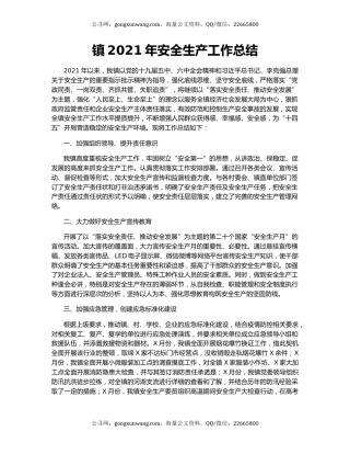 镇2021年安全生产工作总结.docx