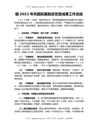 镇2021年巩固拓展脱贫攻坚成果工作总结.docx