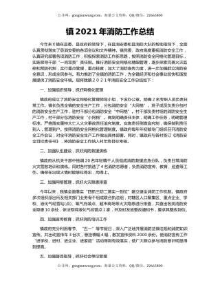 镇2021年消防工作总结.docx