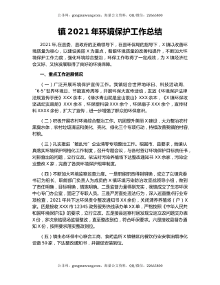 镇2021年环境保护工作总结.docx