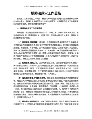 镇防汛救灾工作总结.docx