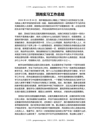 顶岗实习工作总结.docx