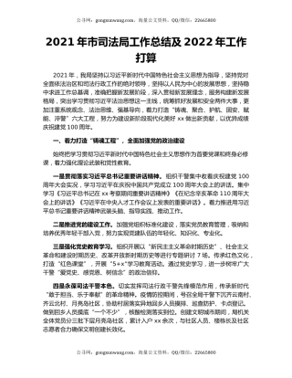 2021年市司法局工作总结及2022年工作打算