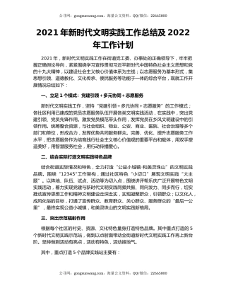 2021年新时代文明实践工作总结及2022年工作计划