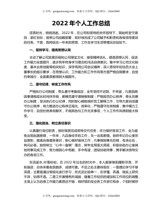 2022年个人工作总结（3）
