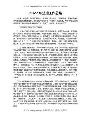 2022年法治工作总结（2）