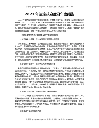 2022年法治政府建设年度报告