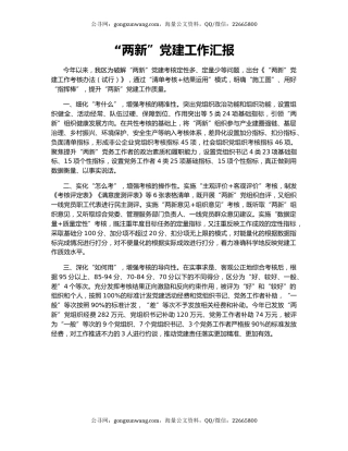 “两新”党建工作汇报