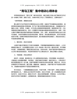“青马工程”集中培训心得体会