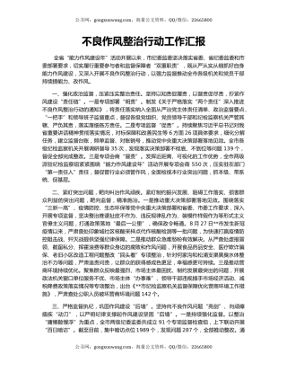 不良作风整治行动工作汇报