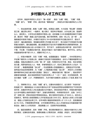 乡村振兴人才工作汇报（2）