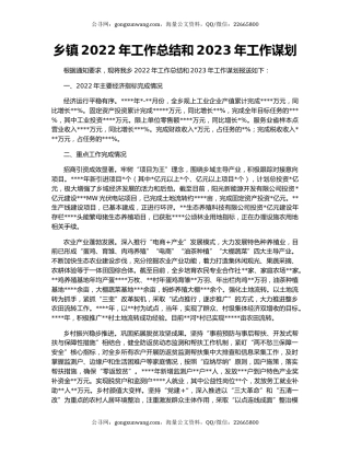 乡镇2022年工作总结和2023年工作谋划（2）