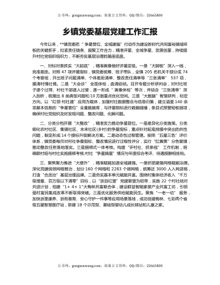 乡镇党委基层党建工作汇报