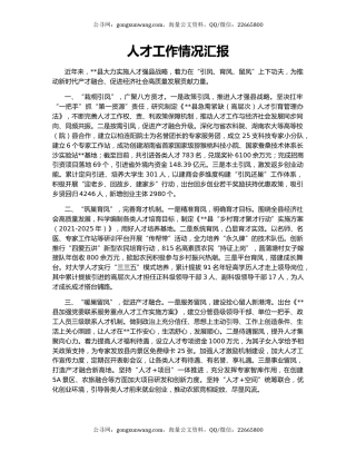 人才工作情况汇报（2）