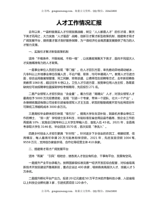 人才工作情况汇报（3）