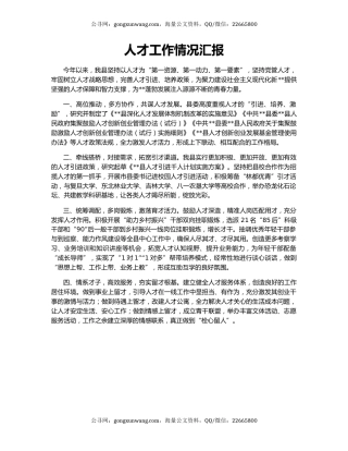 人才工作情况汇报（4）