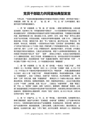 党员干部助力共同富裕典型发言