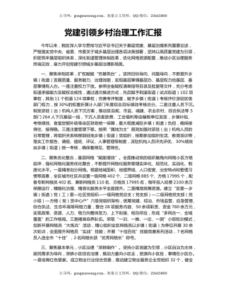 党建引领乡村治理工作汇报