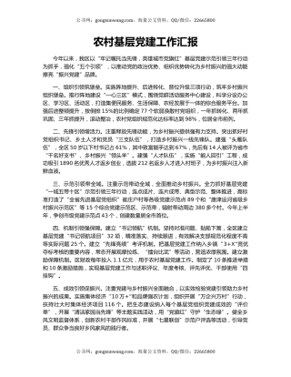 农村基层党建工作汇报（2）