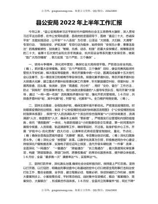 县公安局2022年上半年工作汇报