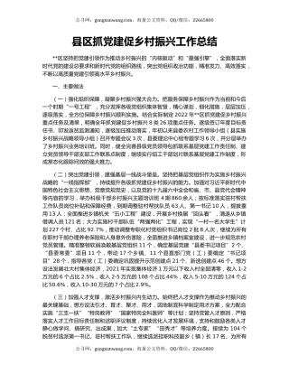县区抓党建促乡村振兴工作总结