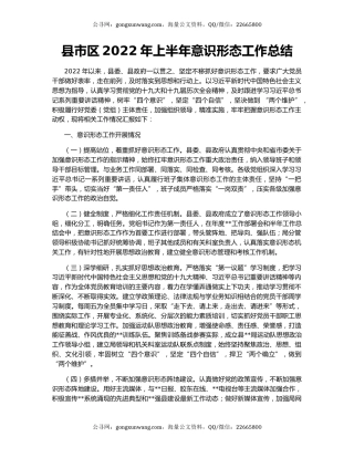 县市区2022年上半年意识形态工作总结