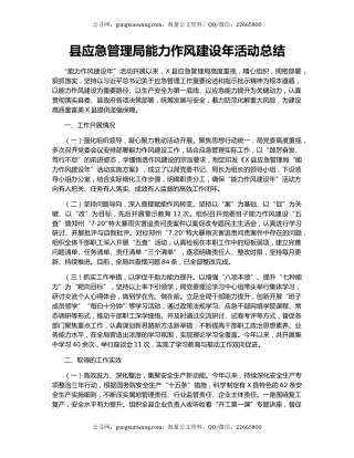 县应急管理局能力作风建设年活动总结