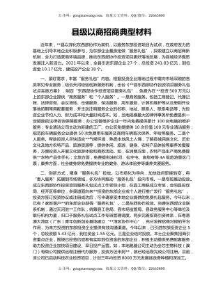 县级以商招商典型材料